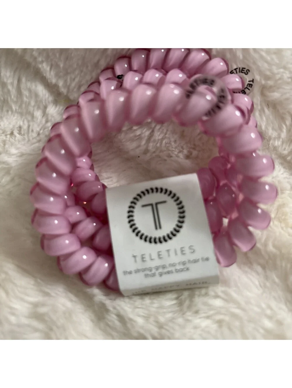FORCES Teleties Pink Teleties Strong Grip Elastic Hair Ties Set Of 3 NWT